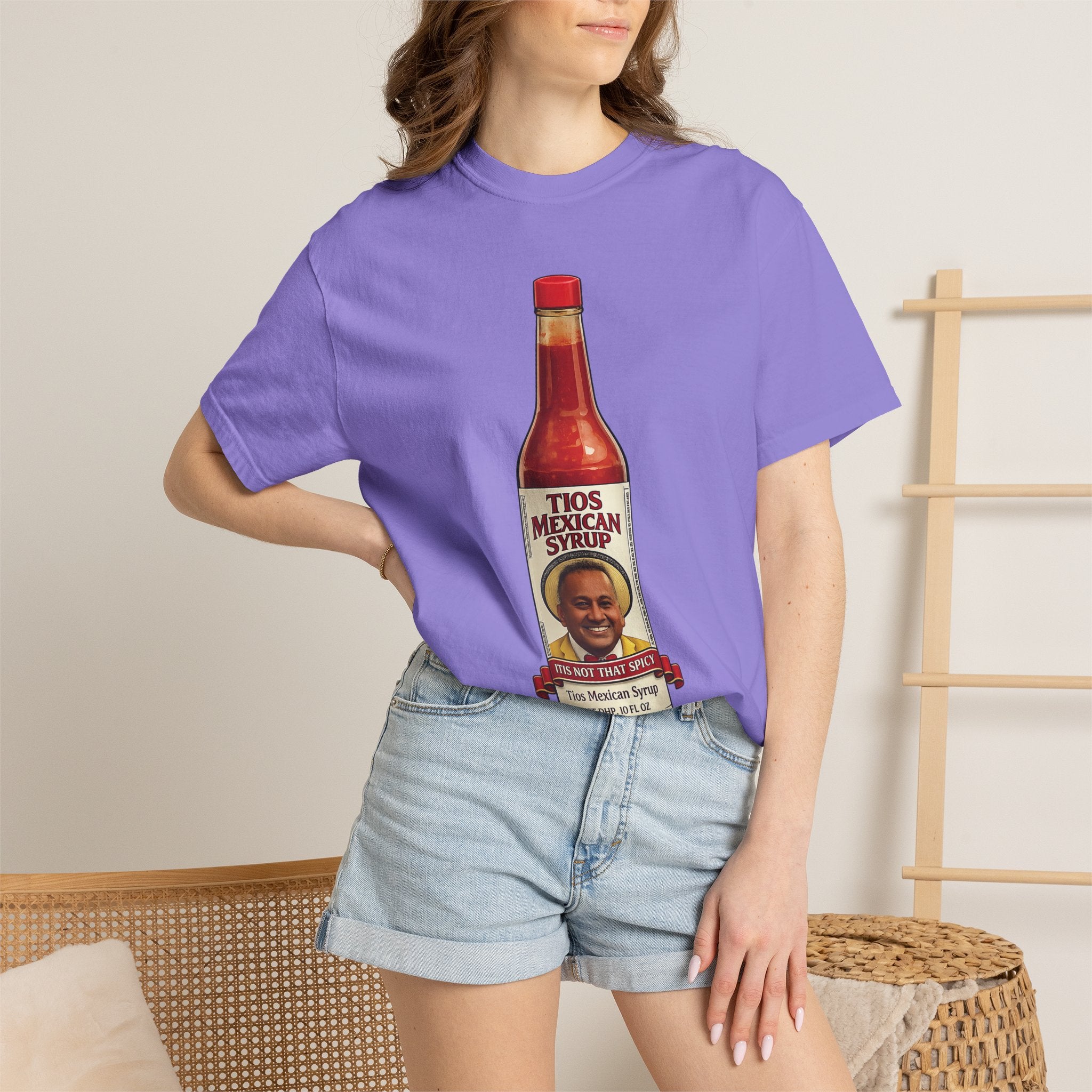 Hot Sauce T-Shirt — “El Tio Loco” Mexican Syrup Bottle Graphic Tee