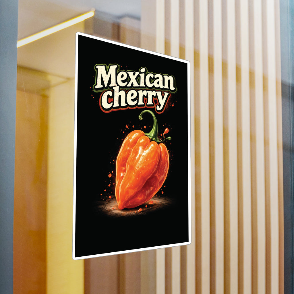 Mexican Cherry Sticker — Habanero Pepper Kiss-Cut Vinyl Decal