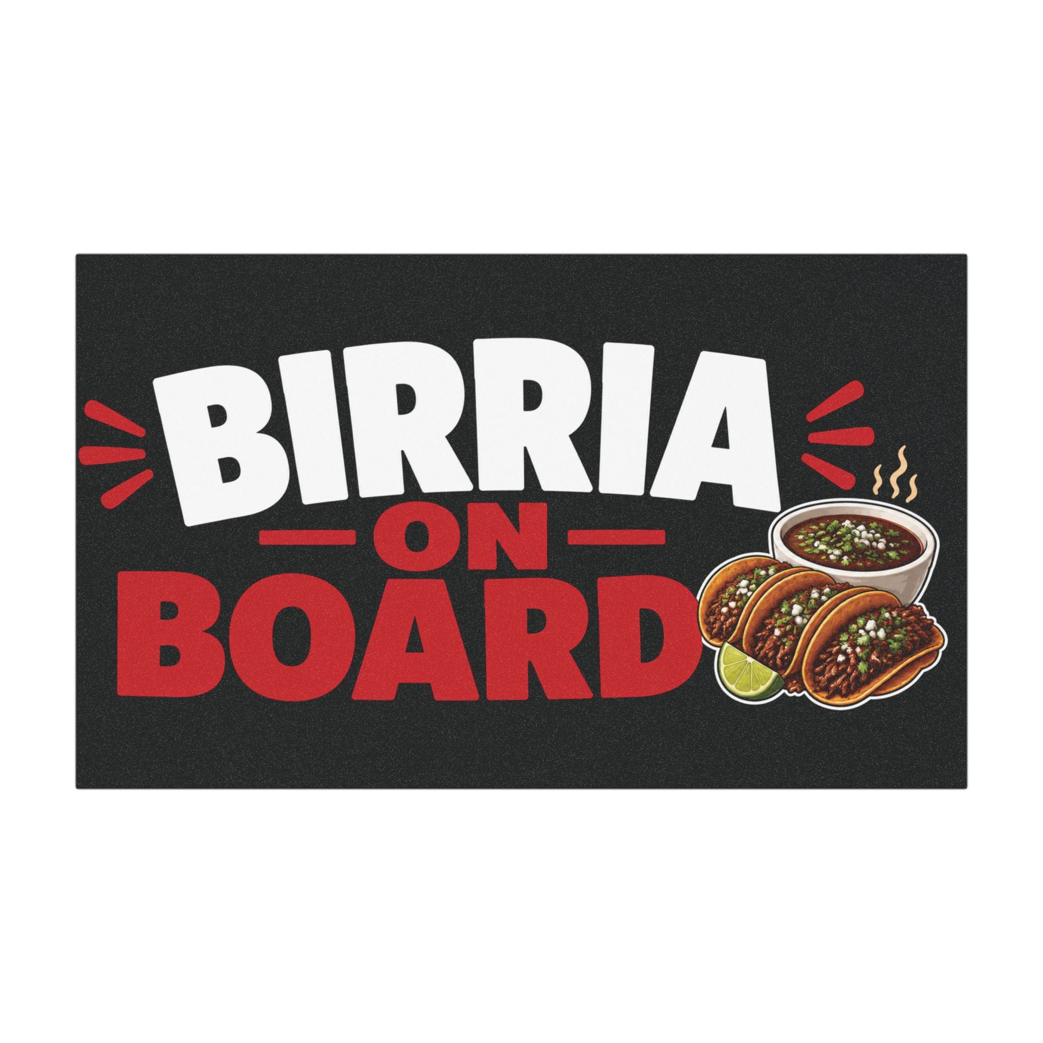 Birria On Board Car Magnet – Funny Taco Foodie Vehicle Sign