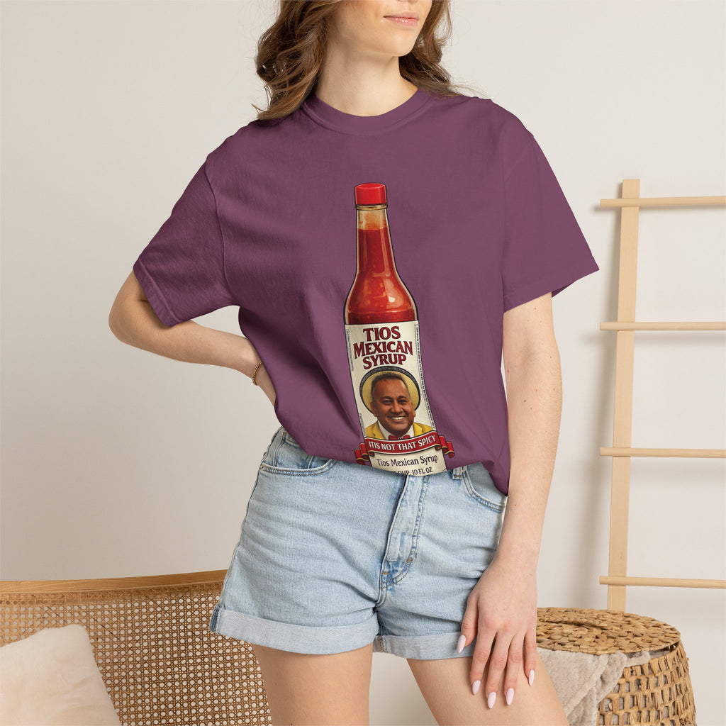 Hot Sauce T-Shirt — “El Tio Loco” Mexican Syrup Bottle Graphic Tee