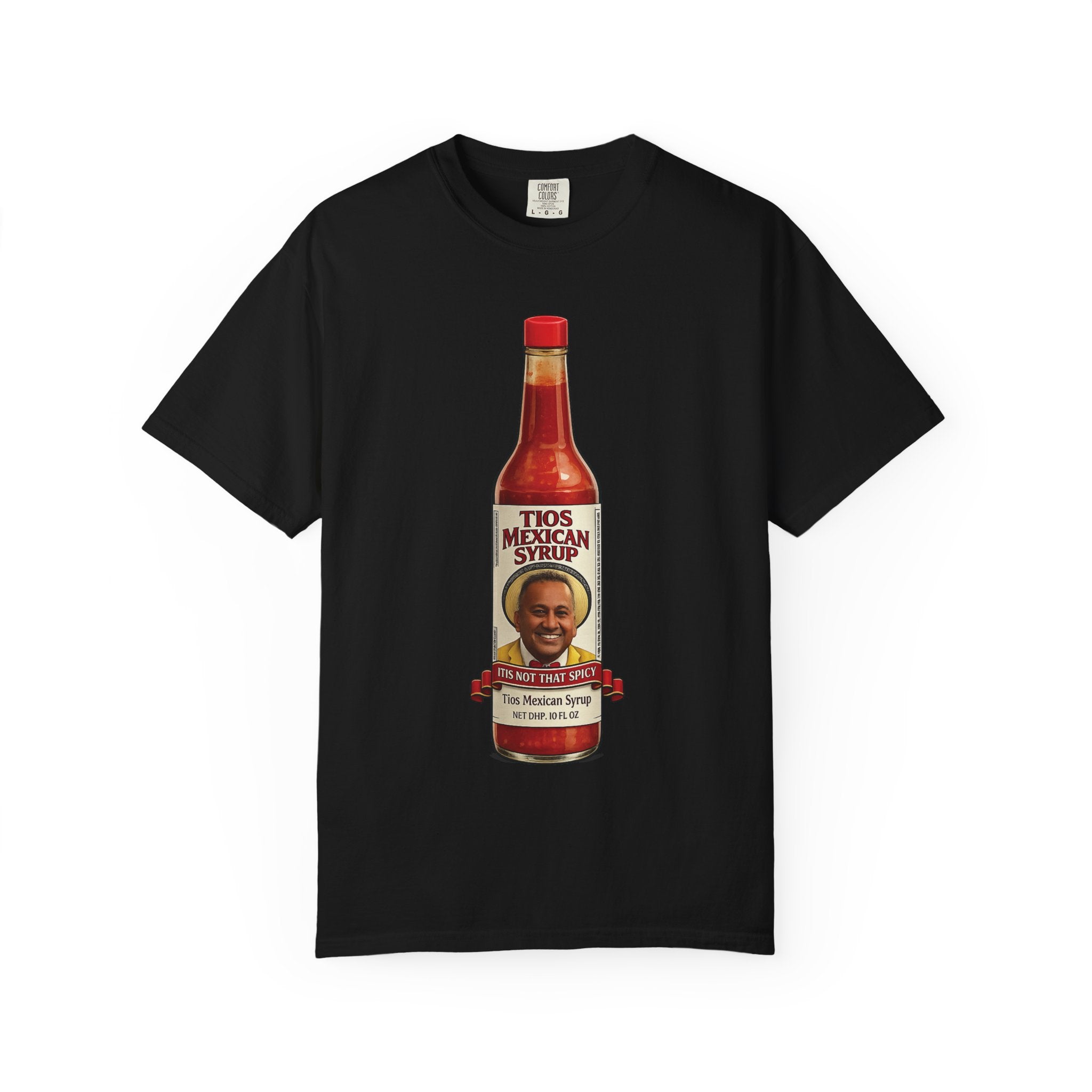 Hot Sauce T-Shirt — “El Tio Loco” Mexican Syrup Bottle Graphic Tee
