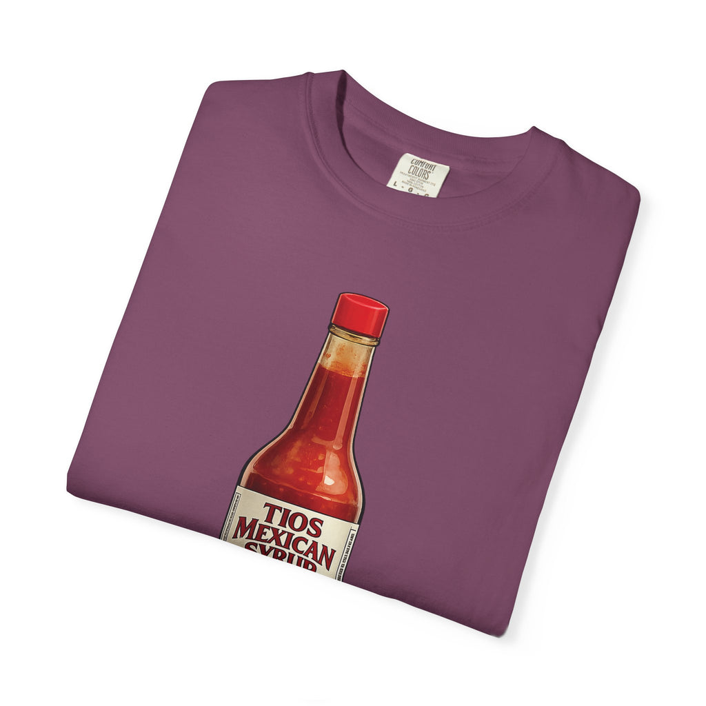 Hot Sauce T-Shirt — “El Tio Loco” Mexican Syrup Bottle Graphic Tee