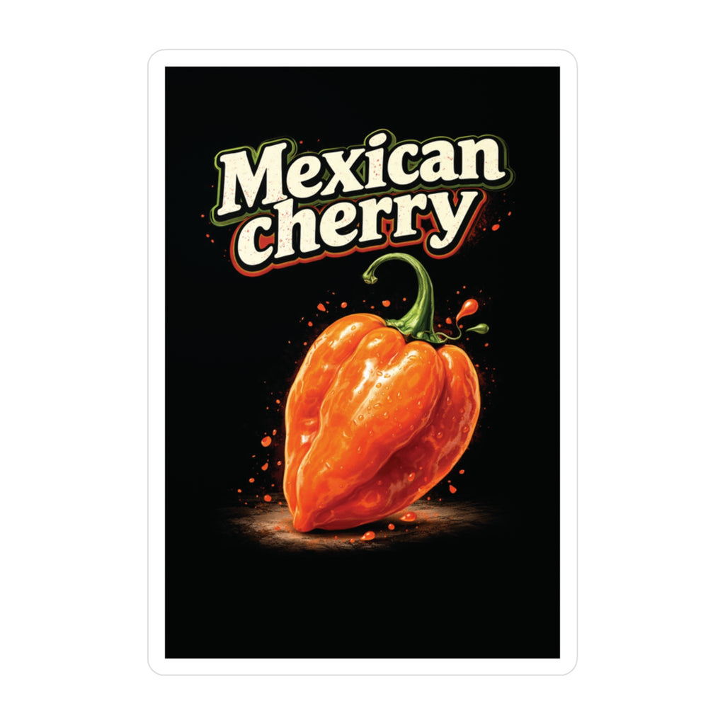 Mexican Cherry Sticker — Habanero Pepper Kiss-Cut Vinyl Decal