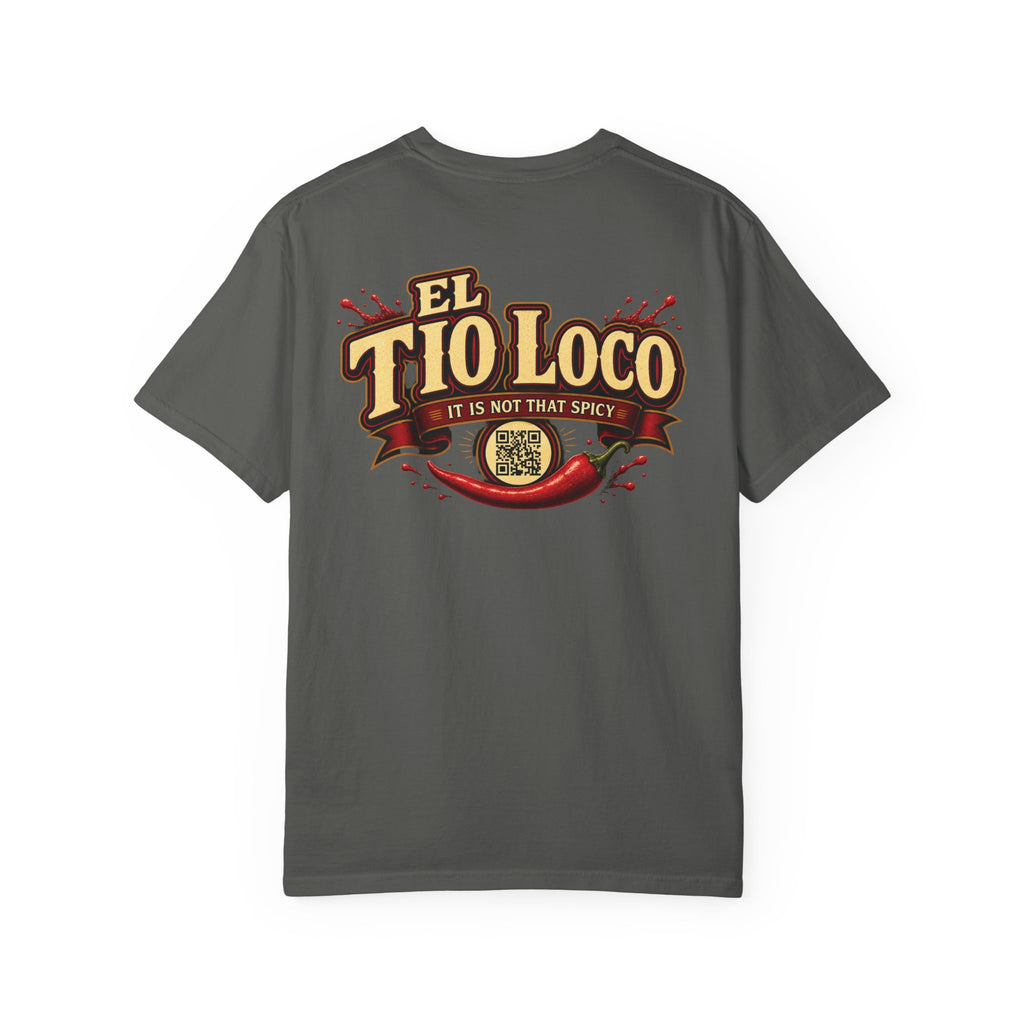 Hot Sauce T-Shirt — “El Tio Loco” Mexican Syrup Bottle Graphic Tee