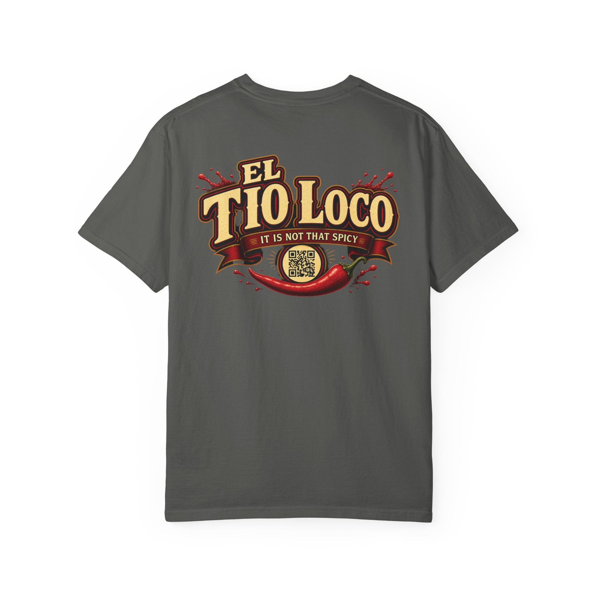 Hot Sauce T-Shirt — “El Tio Loco” Mexican Syrup Bottle Graphic Tee