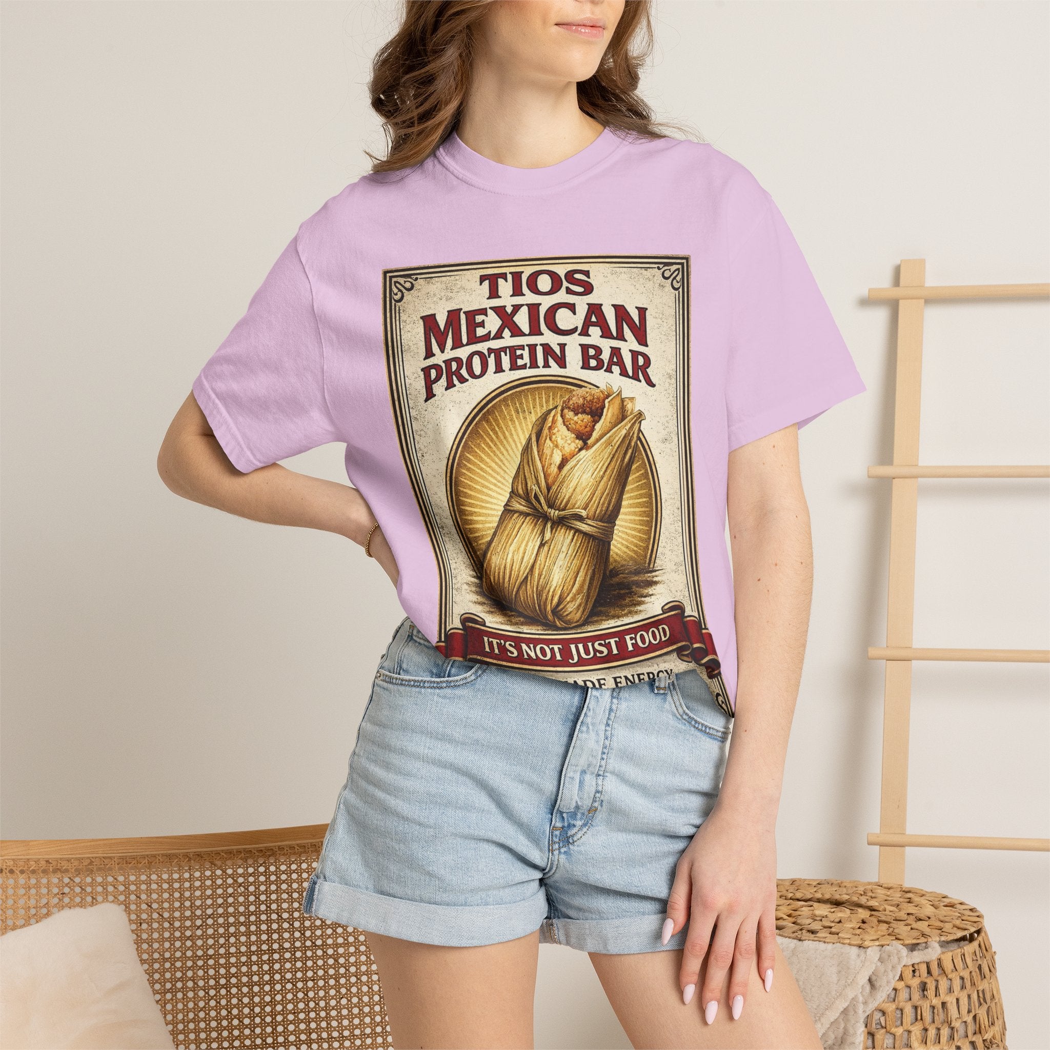 T-Shirt — "Tios Mexican Protein Bar" Vintage Tamale Design