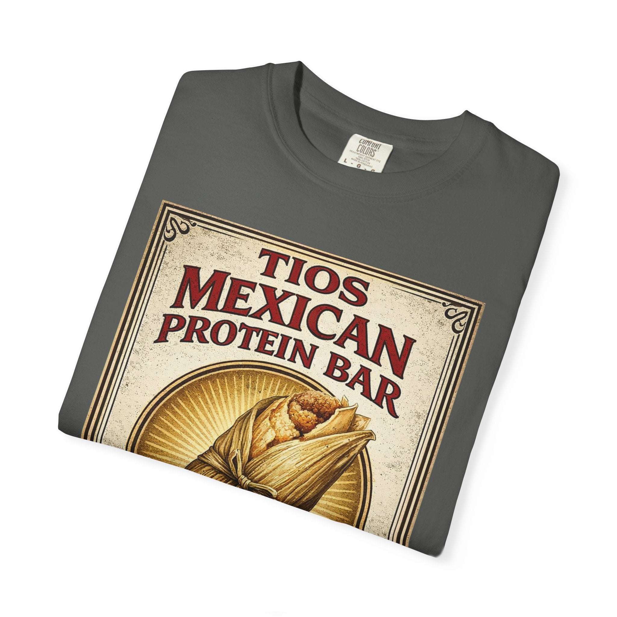 T-Shirt — "Tios Mexican Protein Bar" Vintage Tamale Design