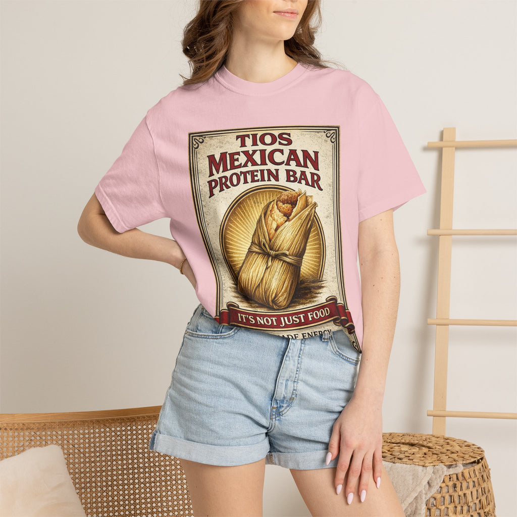 T-Shirt — "Tios Mexican Protein Bar" Vintage Tamale Design