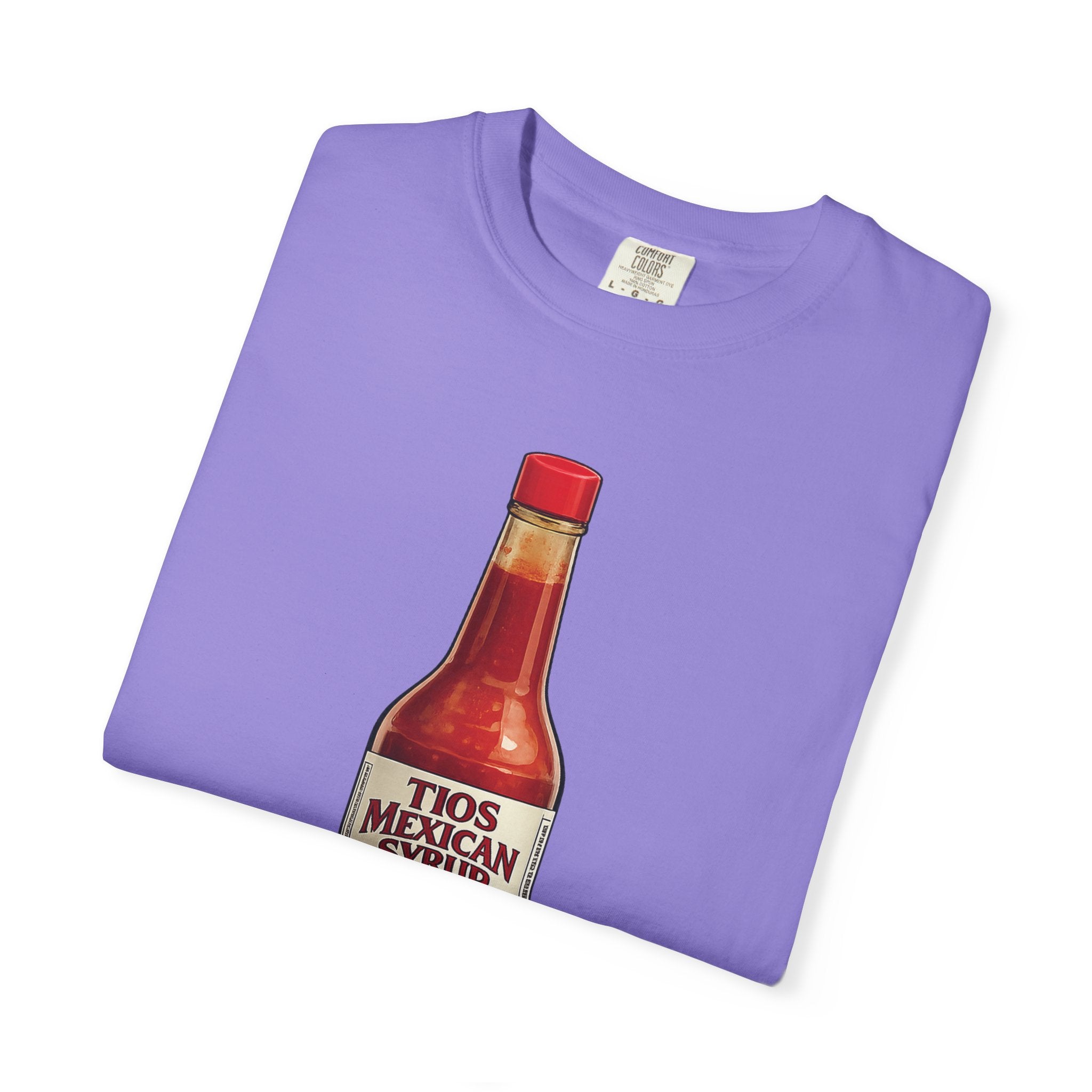 Hot Sauce T-Shirt — “El Tio Loco” Mexican Syrup Bottle Graphic Tee