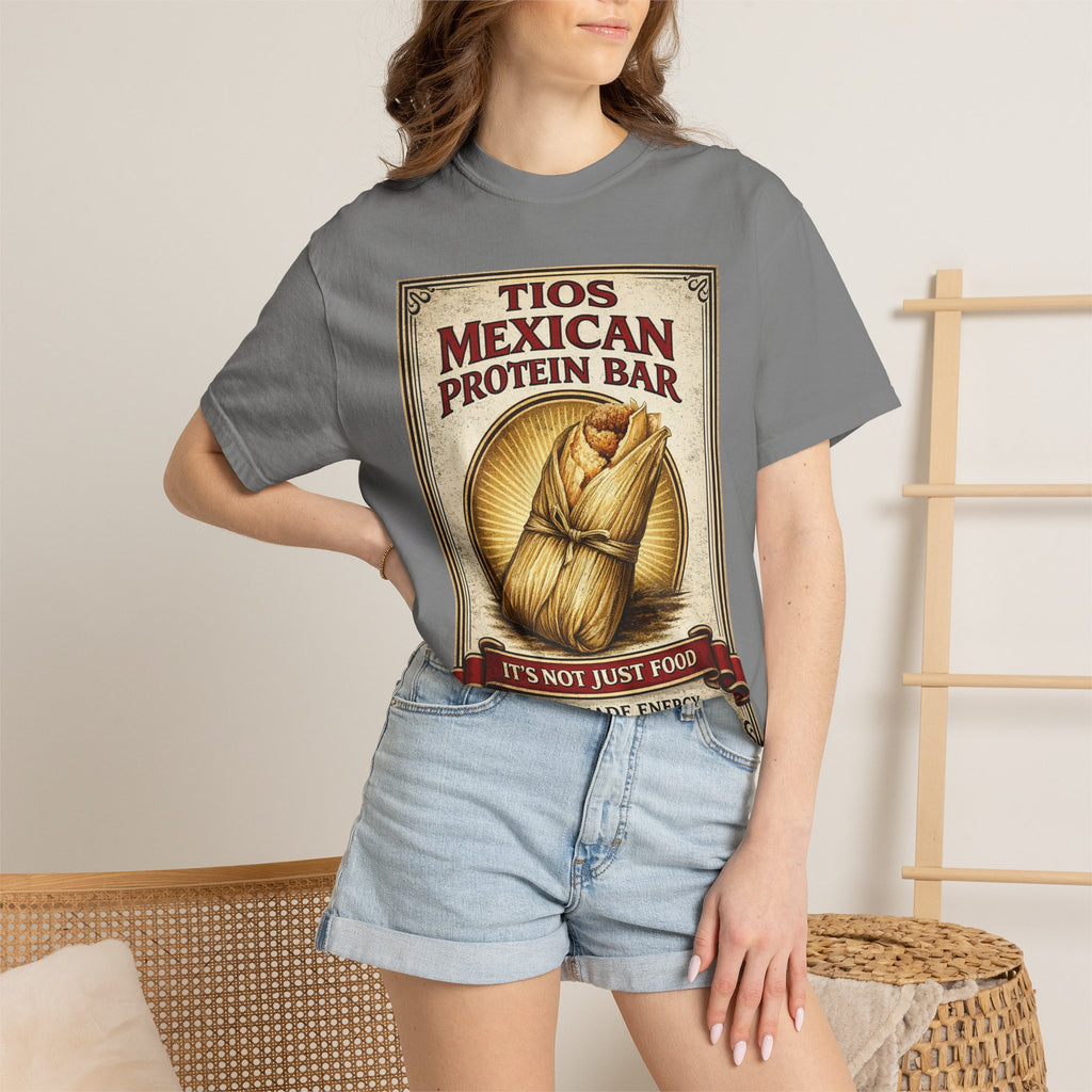 T-Shirt — "Tios Mexican Protein Bar" Vintage Tamale Design