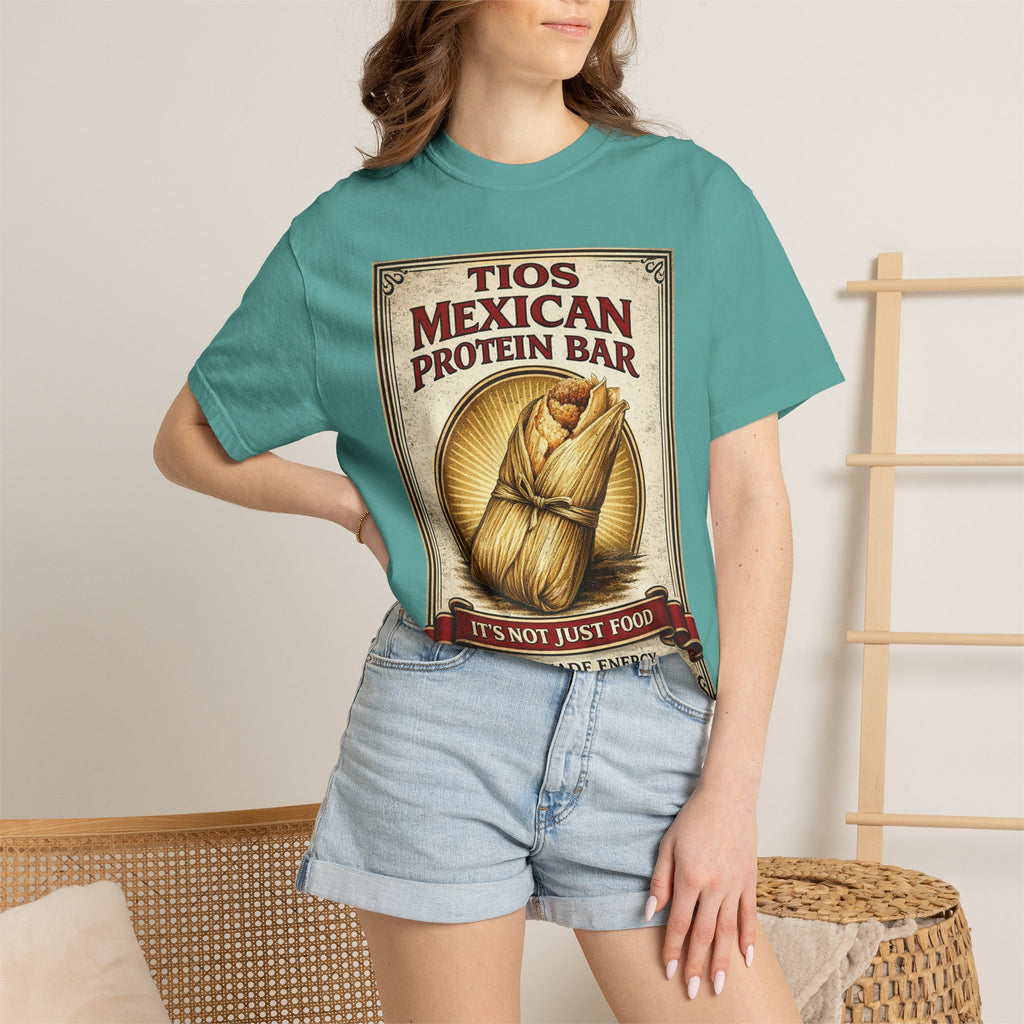 T-Shirt — "Tios Mexican Protein Bar" Vintage Tamale Design