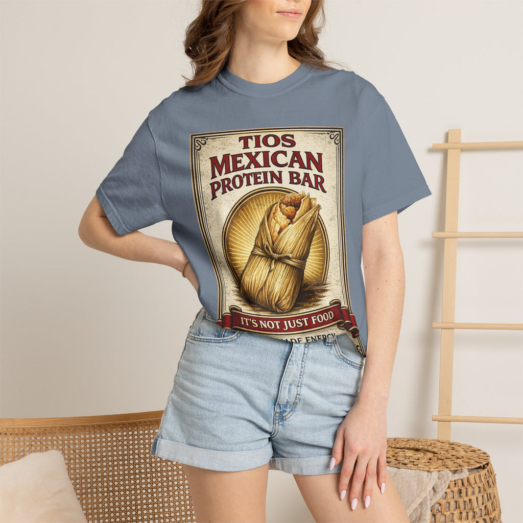 T-Shirt — "Tios Mexican Protein Bar" Vintage Tamale Design