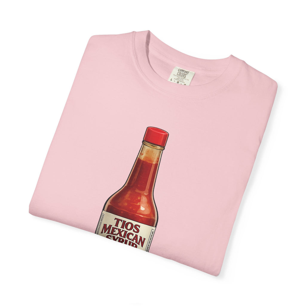 Hot Sauce T-Shirt — “El Tio Loco” Mexican Syrup Bottle Graphic Tee