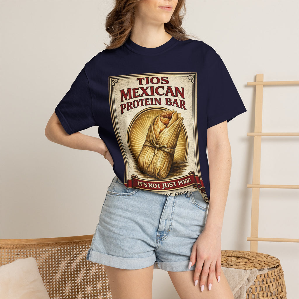 T-Shirt — "Tios Mexican Protein Bar" Vintage Tamale Design
