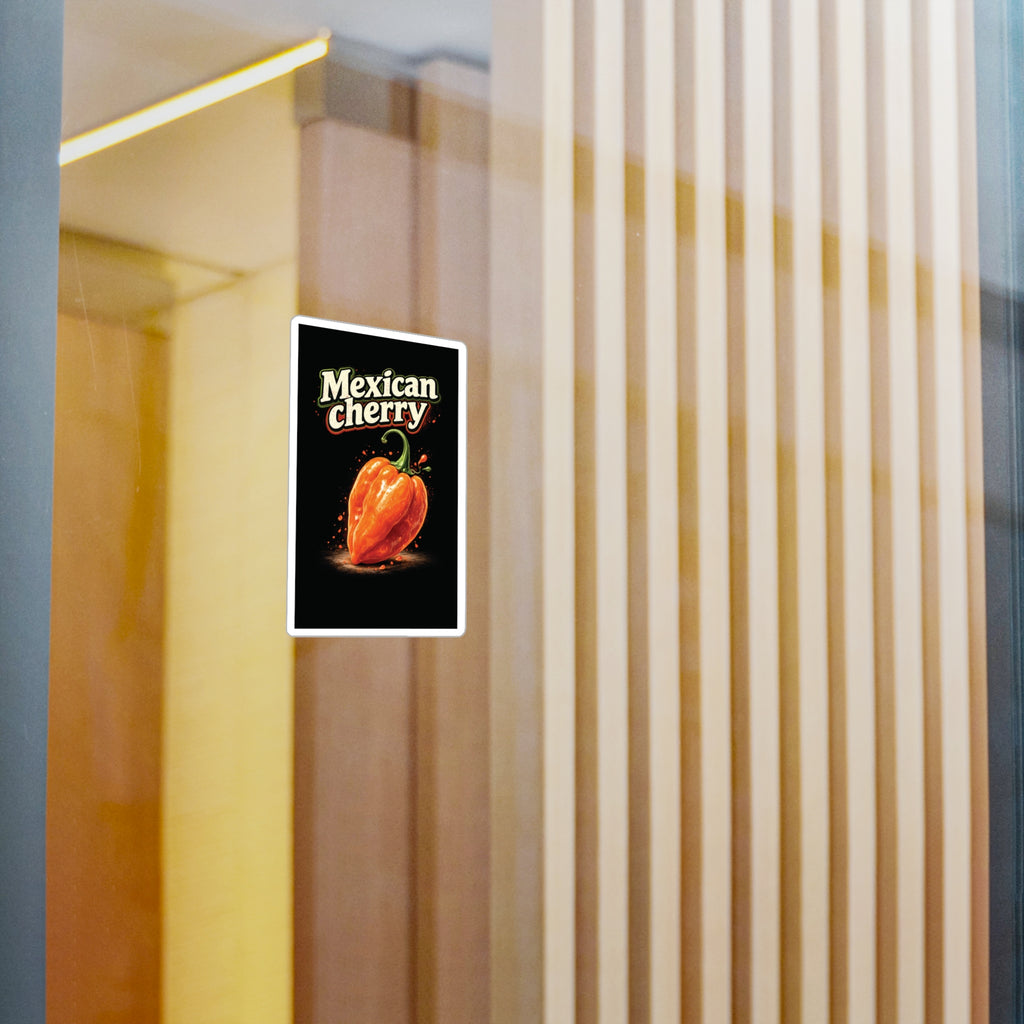 Mexican Cherry Sticker — Habanero Pepper Kiss-Cut Vinyl Decal