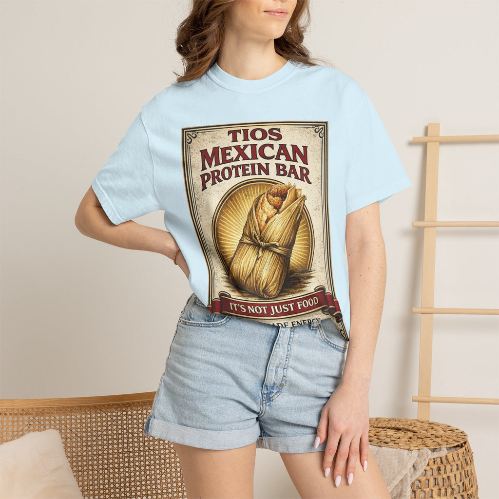 T-Shirt — "Tios Mexican Protein Bar" Vintage Tamale Design