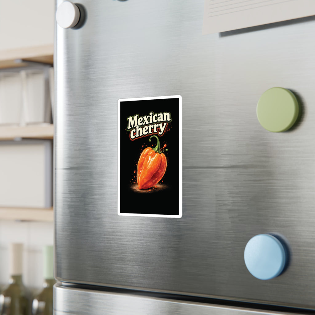 Mexican Cherry Sticker — Habanero Pepper Kiss-Cut Vinyl Decal