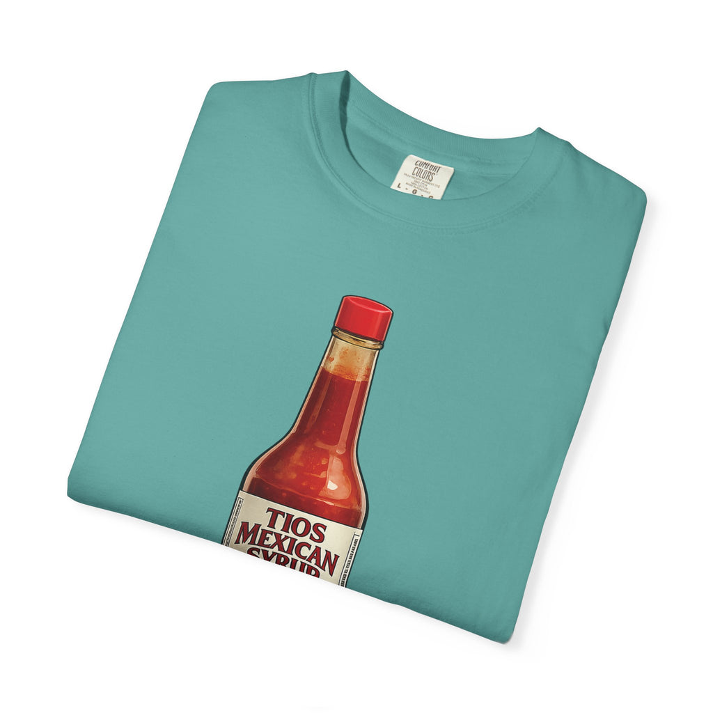 Hot Sauce T-Shirt — “El Tio Loco” Mexican Syrup Bottle Graphic Tee