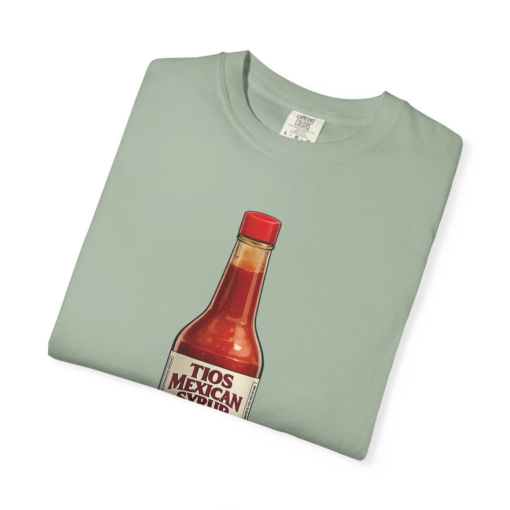 Hot Sauce T-Shirt — “El Tio Loco” Mexican Syrup Bottle Graphic Tee