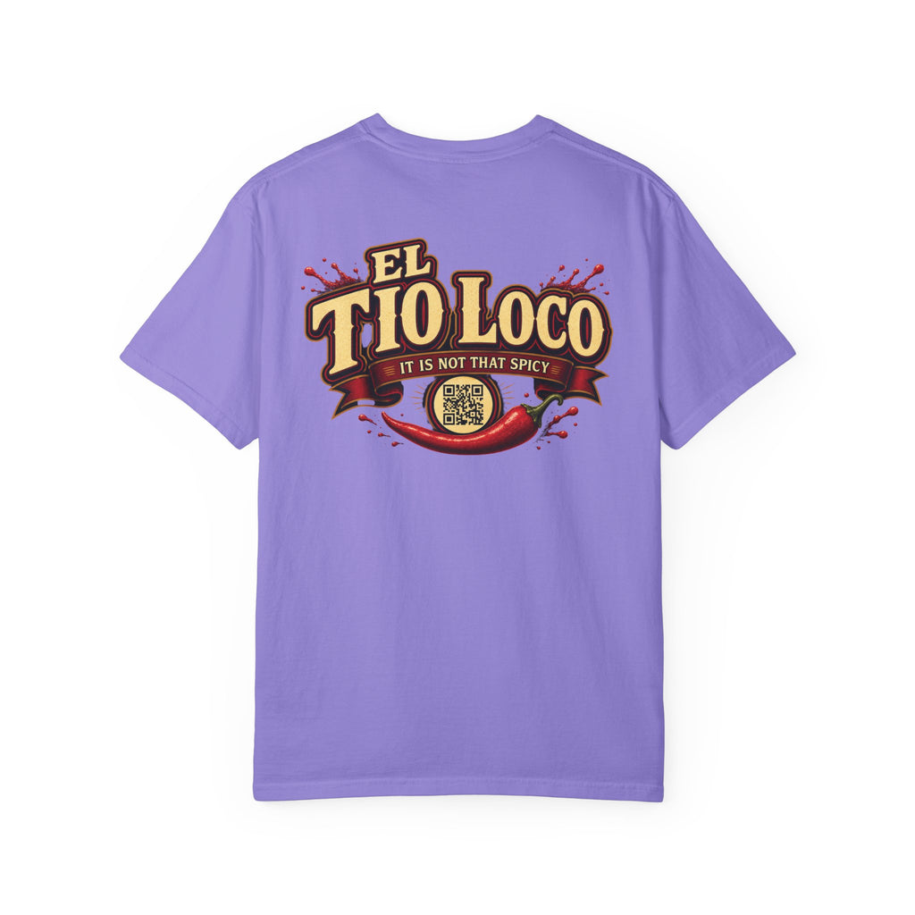 Hot Sauce T-Shirt — “El Tio Loco” Mexican Syrup Bottle Graphic Tee