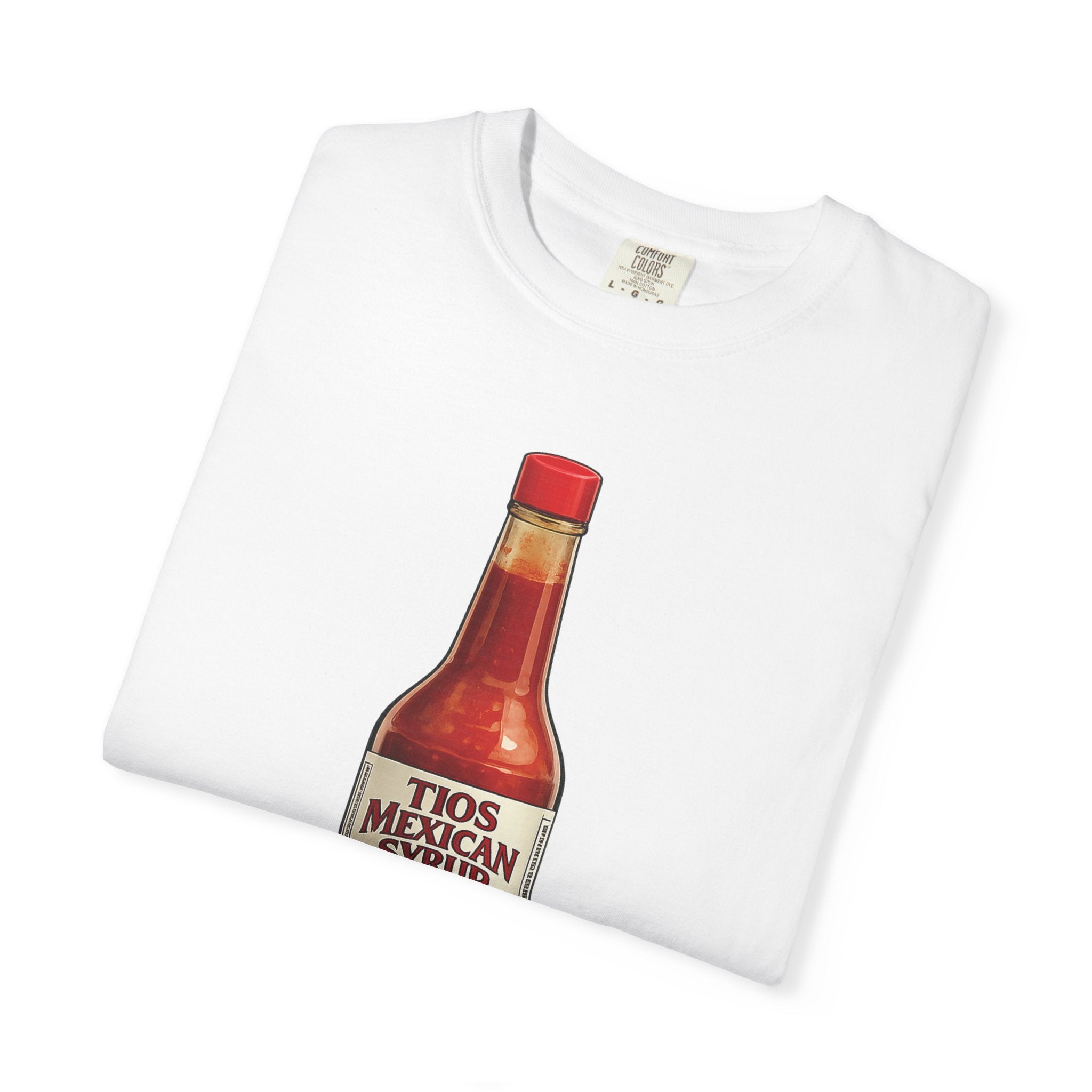 Hot Sauce T-Shirt — “El Tio Loco” Mexican Syrup Bottle Graphic Tee