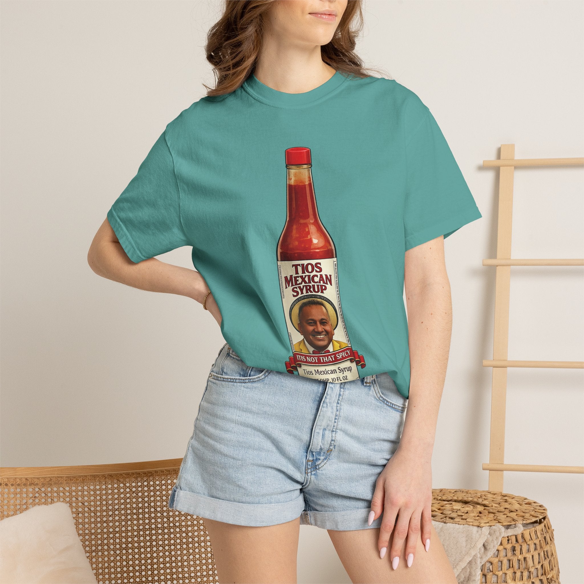 Hot Sauce T-Shirt — “El Tio Loco” Mexican Syrup Bottle Graphic Tee