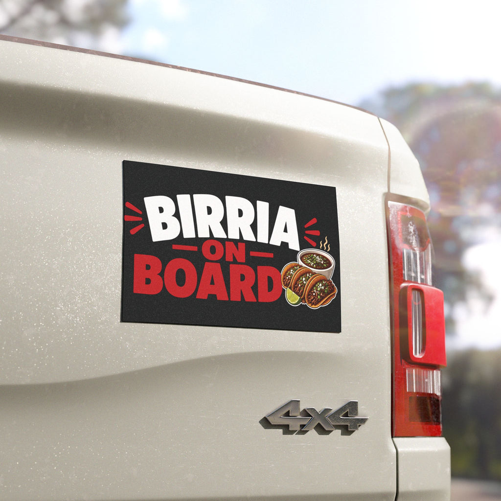 Birria On Board Car Magnet – Funny Taco Foodie Vehicle Sign