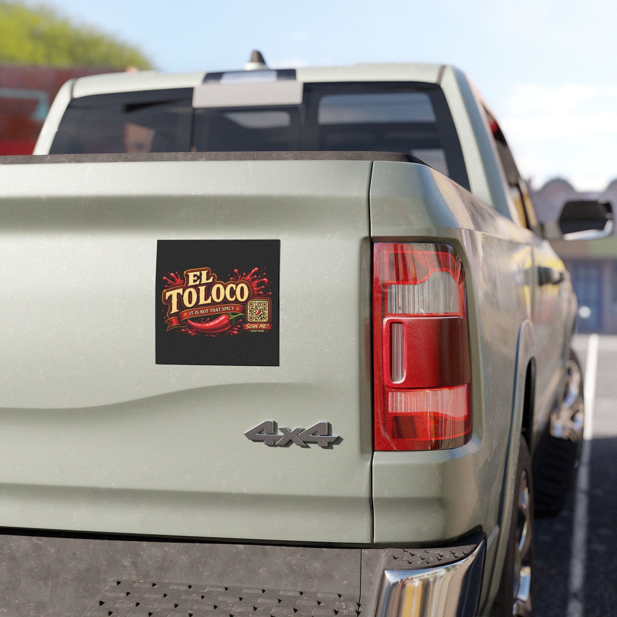 Car Magnet — 'El Toloco' Spicy Chili Logo Sticker (Scan Me QR)
