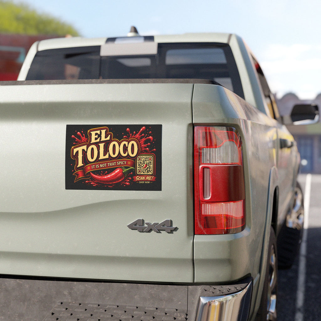 Car Magnet — 'El Toloco' Spicy Chili Logo Sticker (Scan Me QR)