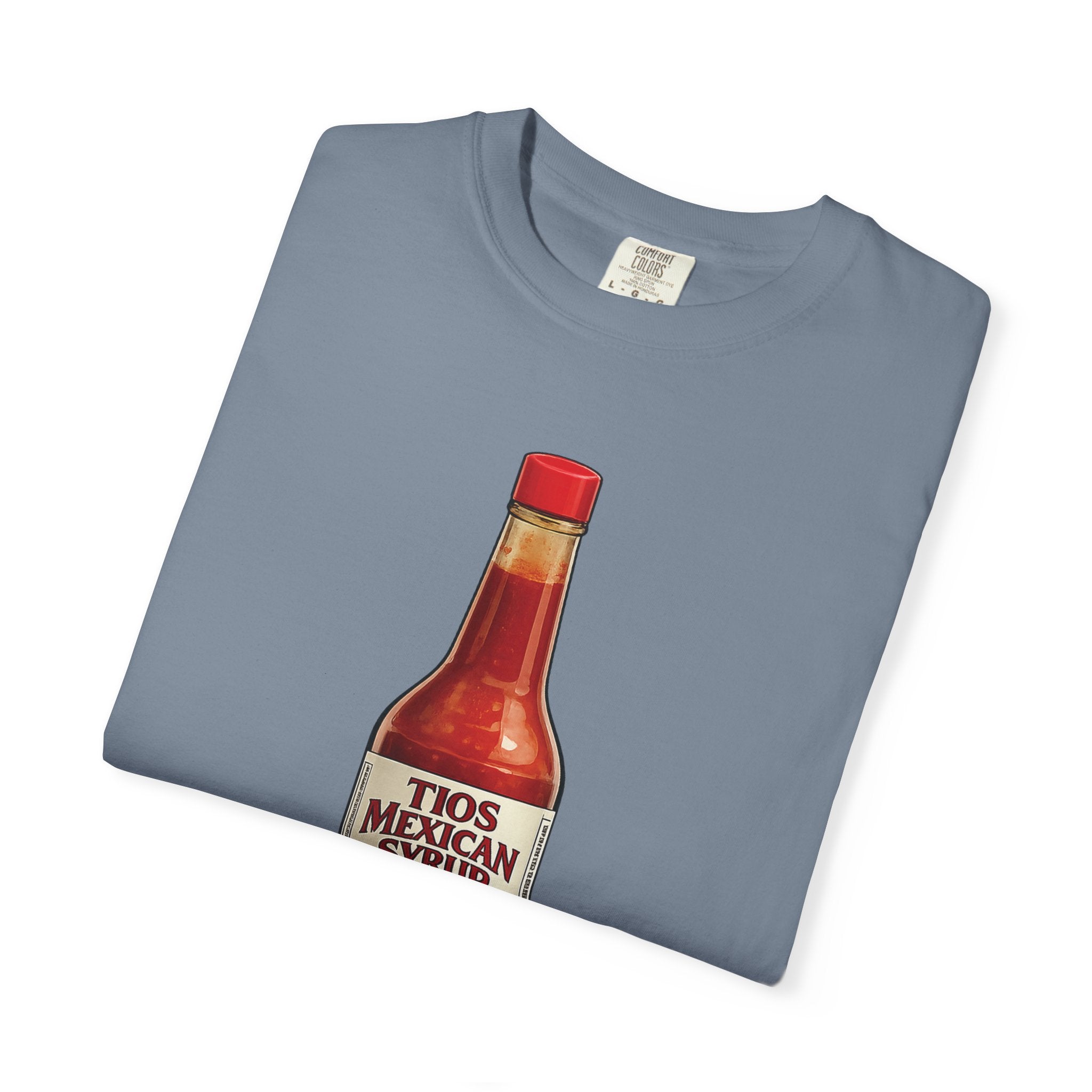 Hot Sauce T-Shirt — “El Tio Loco” Mexican Syrup Bottle Graphic Tee