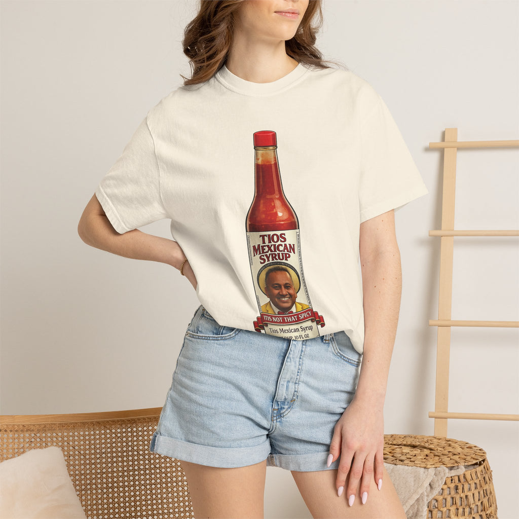 Hot Sauce T-Shirt — “El Tio Loco” Mexican Syrup Bottle Graphic Tee