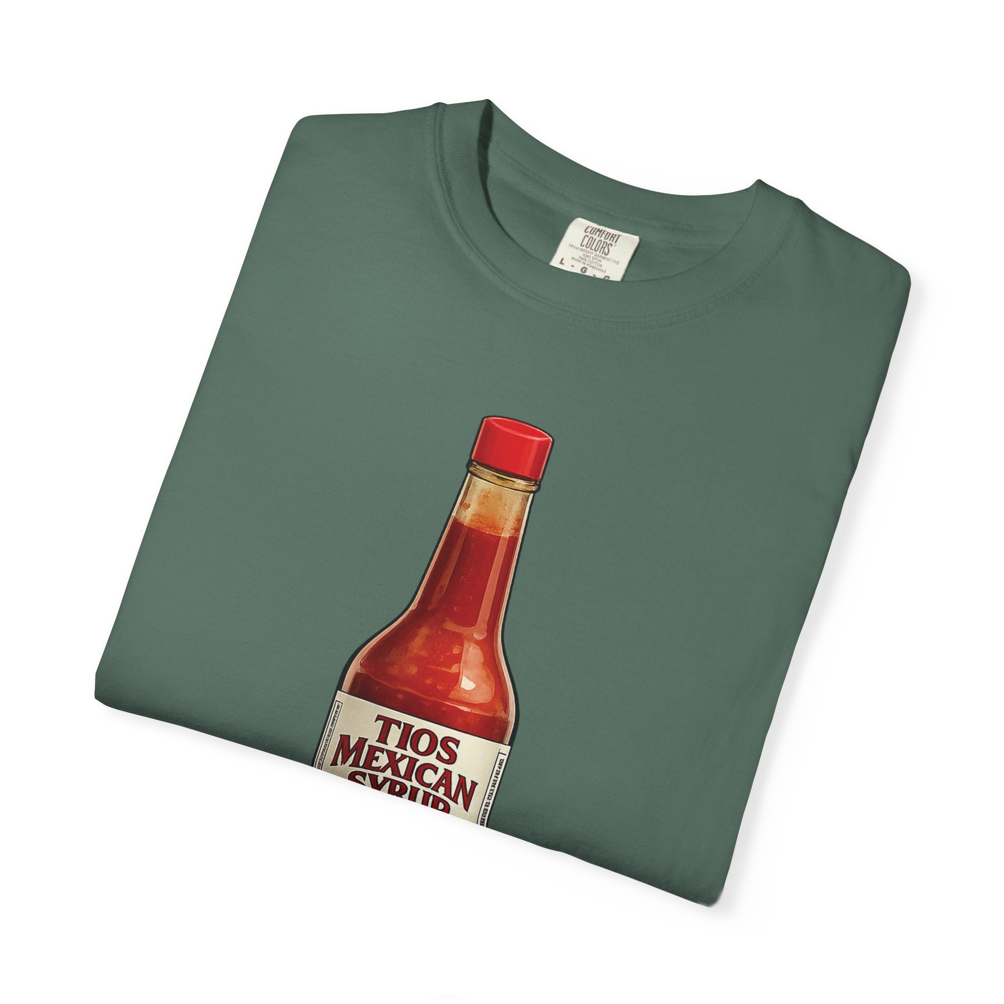 Hot Sauce T-Shirt — “El Tio Loco” Mexican Syrup Bottle Graphic Tee