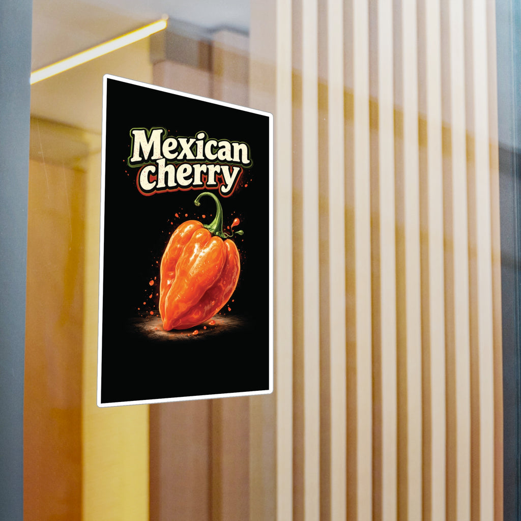 Mexican Cherry Sticker — Habanero Pepper Kiss-Cut Vinyl Decal